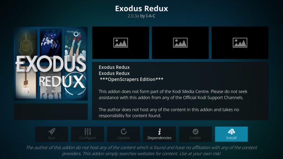 kodi exodus redux not working