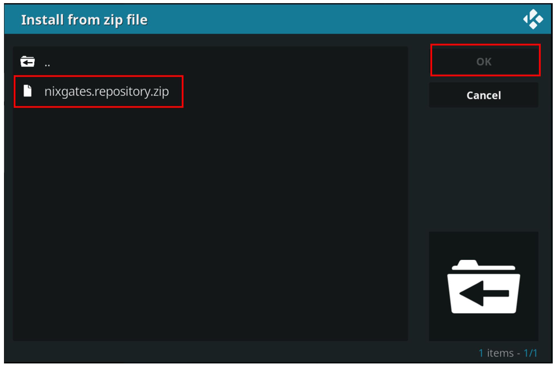 Install from zip file