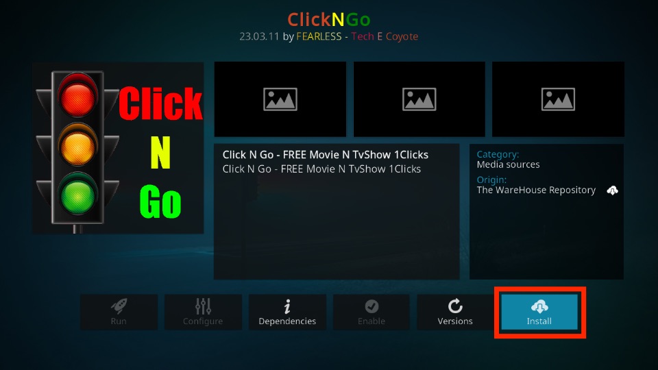 how to install click n go kodi addon