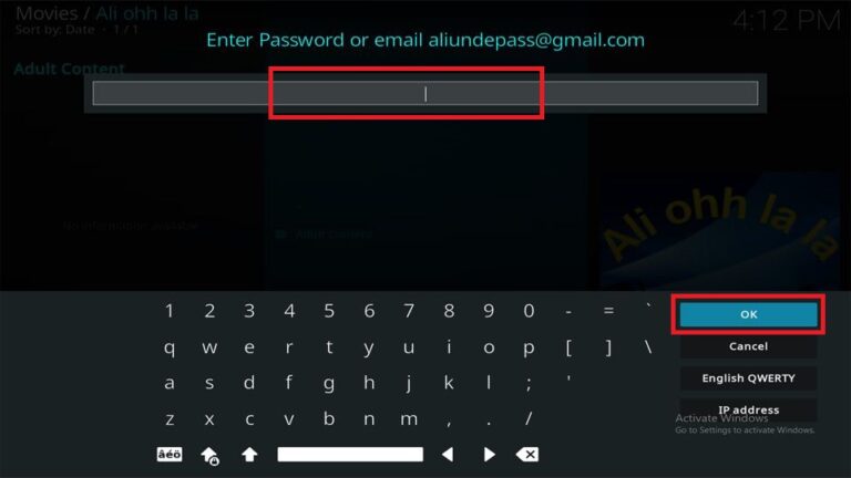 password for kodi adults only