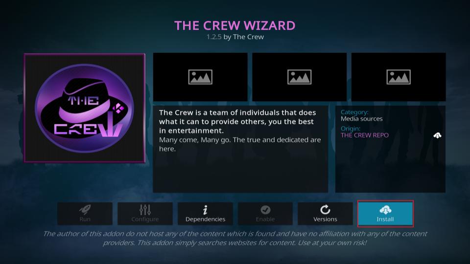 install the crew wizard